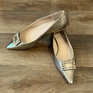 Boden Gold Pointed Flats